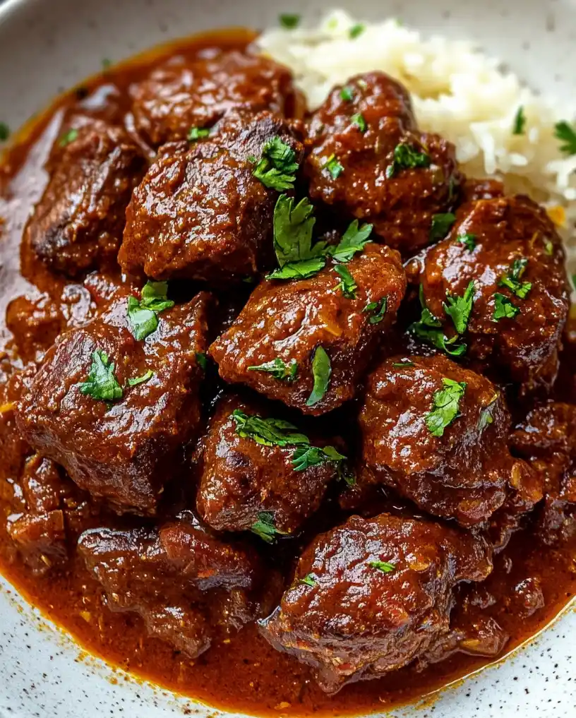 Lamb Madras Curry close up