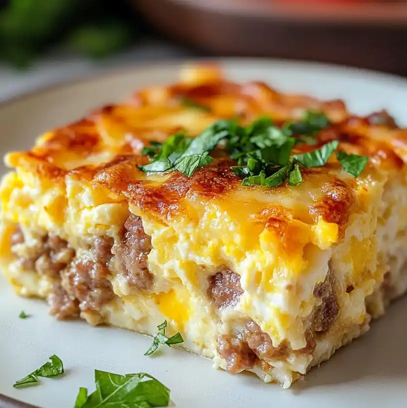 Sausage And Egg Casserole close up