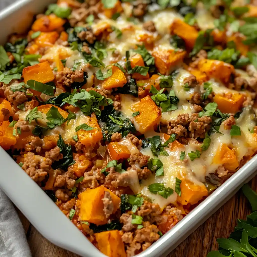 Ground turkey sweet potato bake