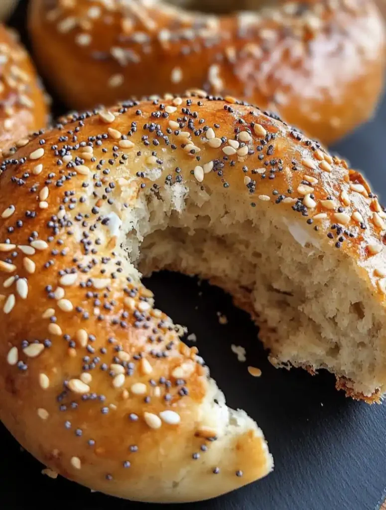 High-Protein Greek Yogurt Bagels close up