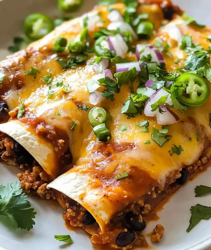 Ground Turkey Black Bean Enchiladas