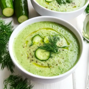 Cold Cucumber Soup with Yogurt and Dill