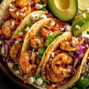 Grilled Shrimp Tacos with Cabbage Slaw