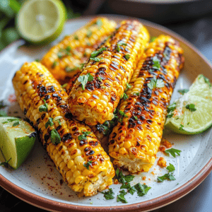 Grilled corn on the cob with chili lime butter