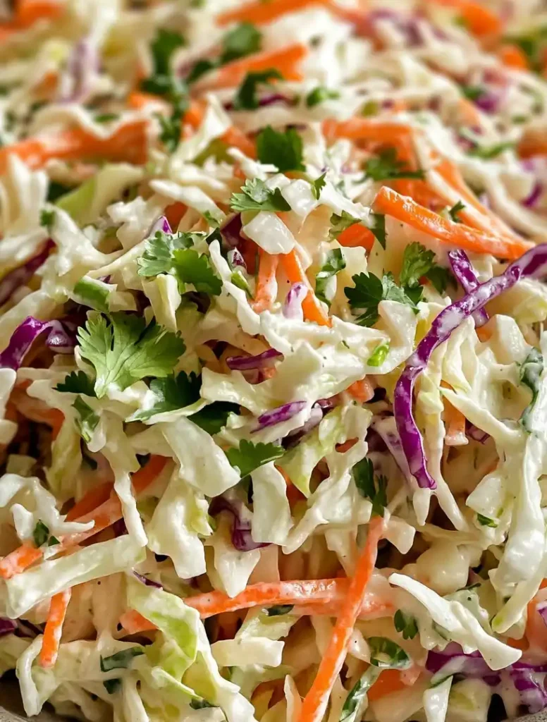 cilantro lime coleslaw close up