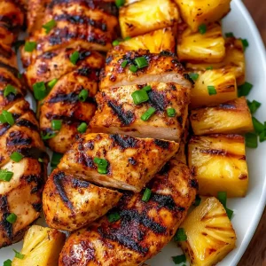 grilled aloha chicken and pineapple